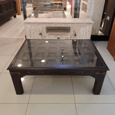 Indian Hand Carved Brass Work Solid Wood Coffee Table C22